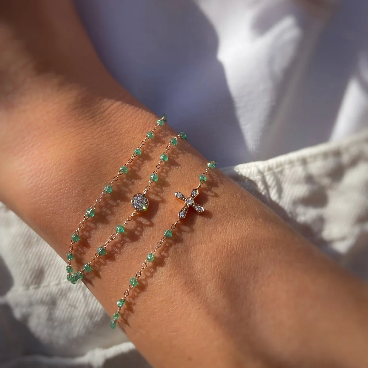 Gigi Clozeau - Bracelet croix diamants Vintage
