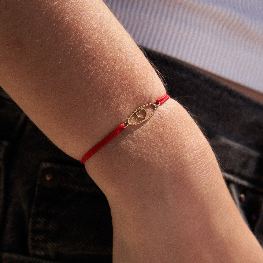 Charlet - Bracelet Médaille IRIS Cœur GM sur cordon