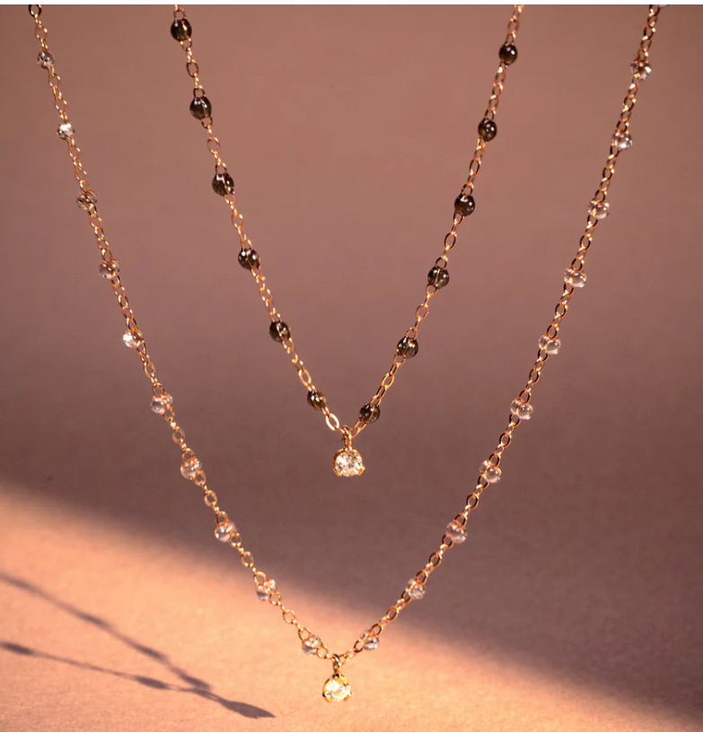 Gigi Clozeau - Collier Classique Gigi, OR ROSE, OR JAUNE ADULTE, 42CM - PUCE