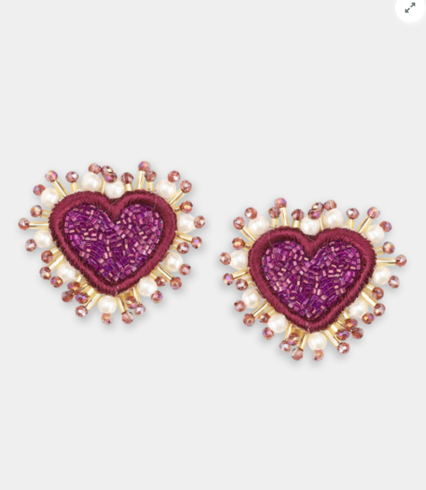 Olivia Dar - Boucles d'oreilles Pearl Heart