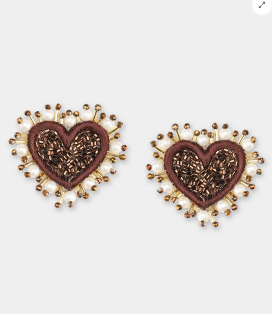 Olivia Dar - Boucles d'oreilles Pearl Heart
