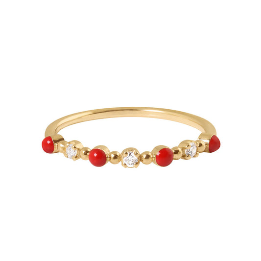 Gigi Clozeau - Bague perles de résine et diamants