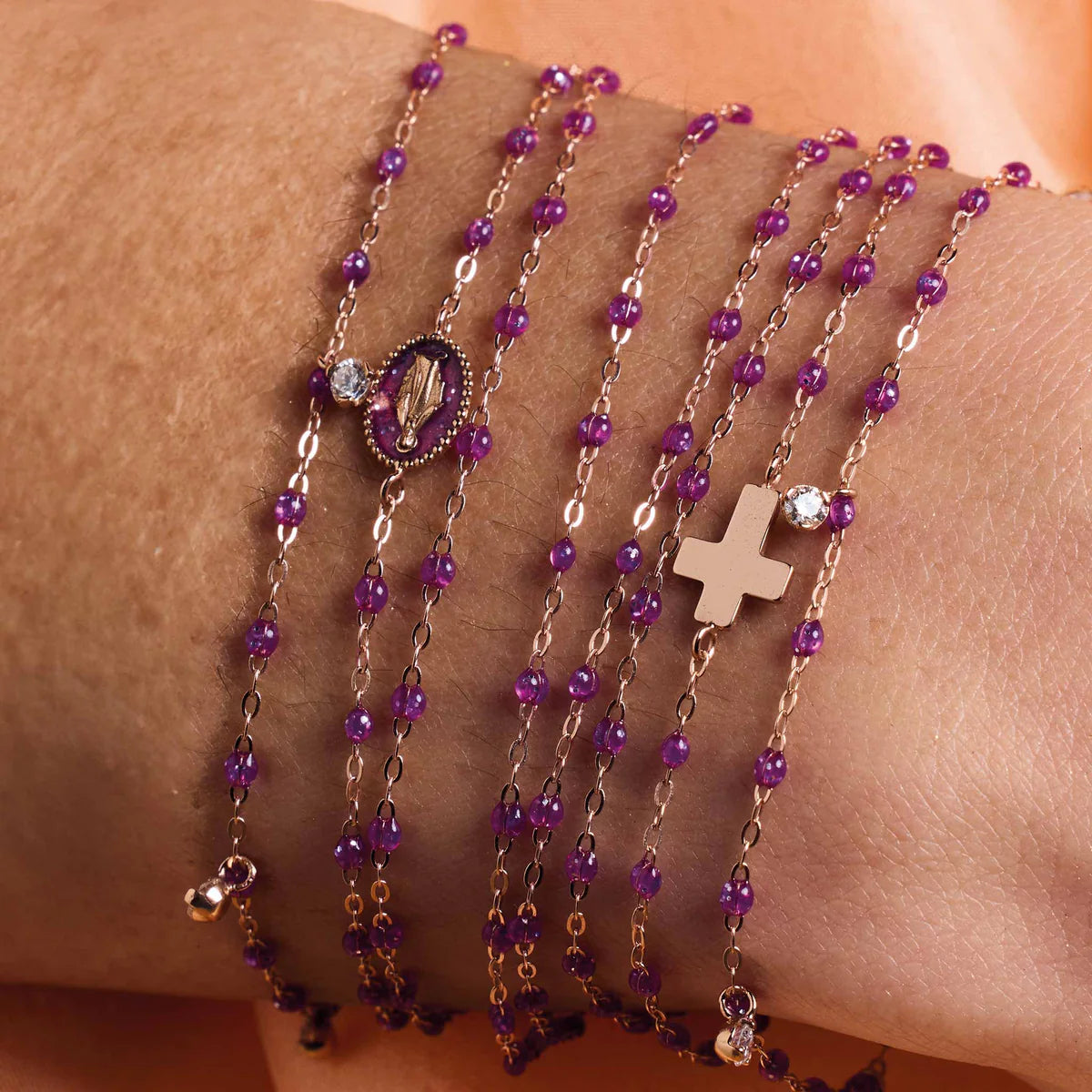Gigi Clozeau - Bracelet croix lisse tout or