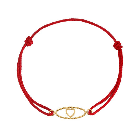 Charlet - Bracelet Médaille IRIS Cœur GM sur cordon