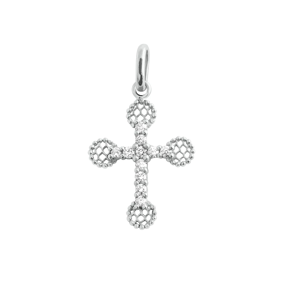Gigi Clozeau - Pendentif Croix Dentelle Diamants