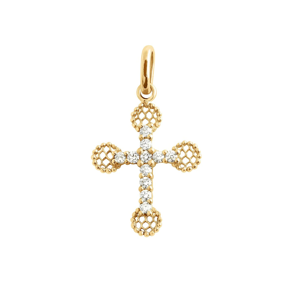 Gigi Clozeau - Pendentif Croix Dentelle Diamants