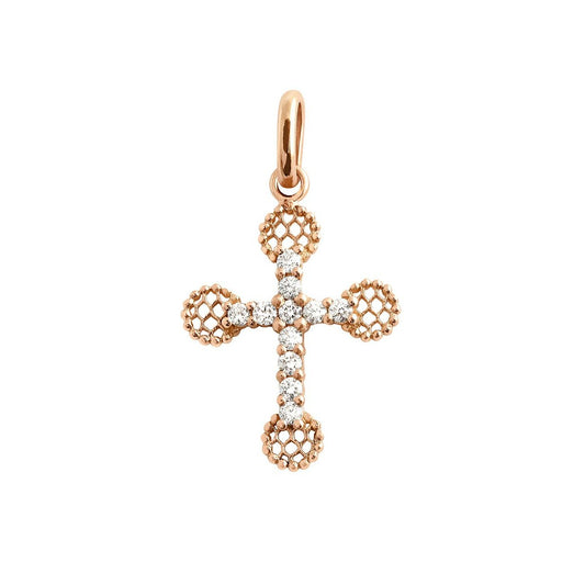 Gigi Clozeau - Pendentif Croix Dentelle Diamants